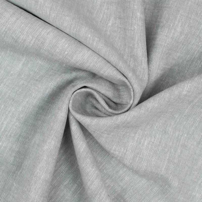 Rabatt Halbleinen Chambray meliert grau