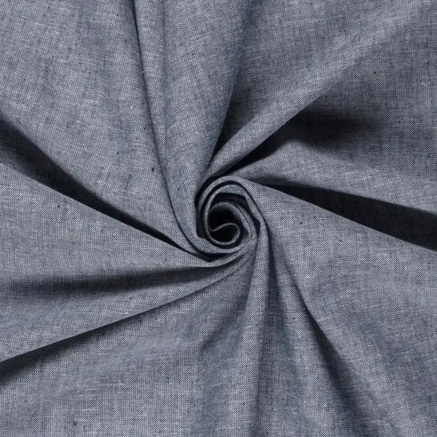 Versand Am Gleichen Tag Halbleinen Chambray meliert marine