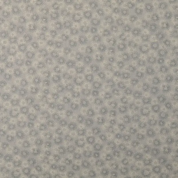 Baumwollstoff Popeline Blüten grau Schnäppchen