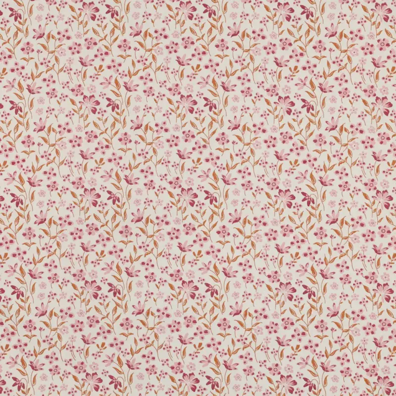 Baumwoll Popeline Blumen rosa Expressversand