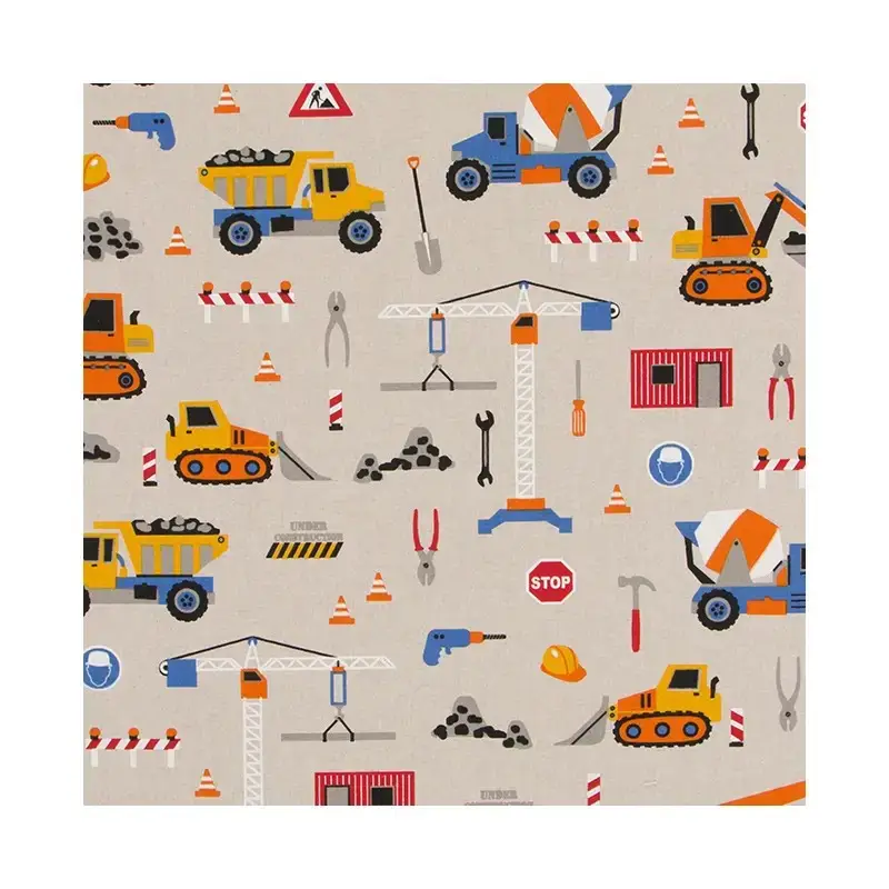 Dekostoff Halbpanama Baustelle hellbeige Angebot