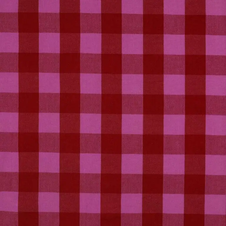 Zertifiziert Baumwollstoff Karos fuchsia