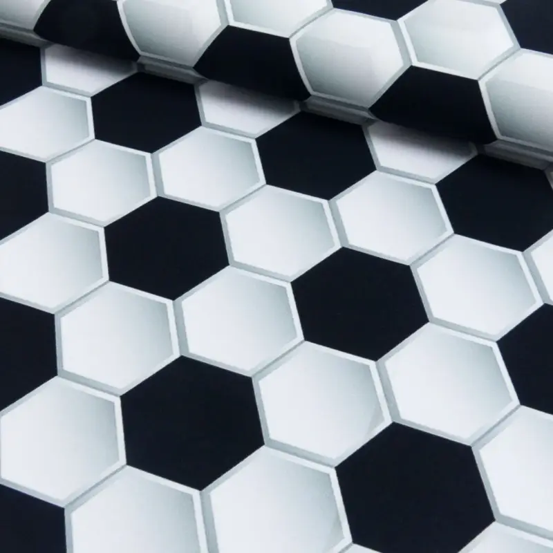Baumwollstoff Popeline 3D Druck Fußball weiß Sonderaktion