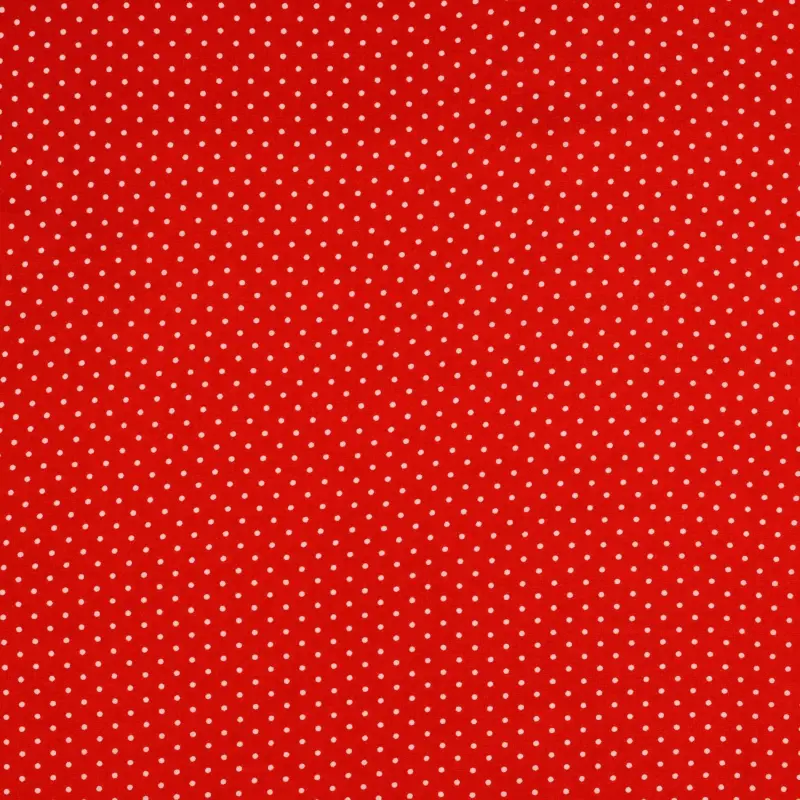 Viskose Popeline kleine Punkte rot Nur Für Kurze Zeit