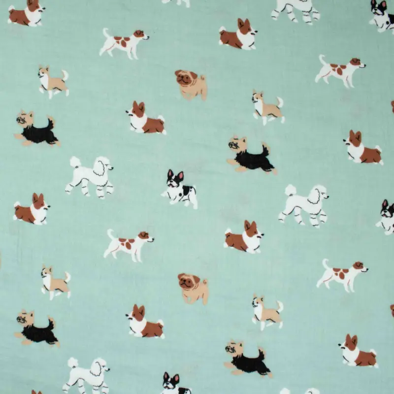 Baumwoll Musselin Double Gauze Hunde mint Kracherpreis