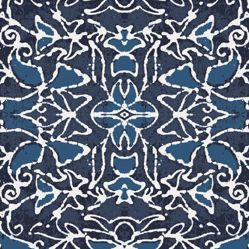 Baumwollstoff Batikmuster blau Schneller Versand