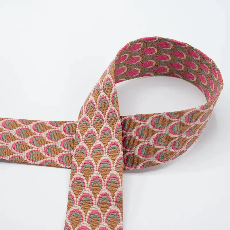Jetzt Bestellen Gurtband Retro Schuppenmuster rosa 50 mm