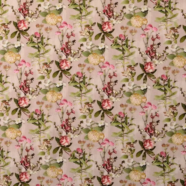 Baumwollstoff Popeline Blütenprint taupe Preisknaller