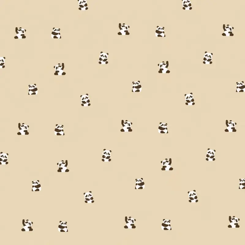 Baumwolljersey Pandas beige Saisonangebot