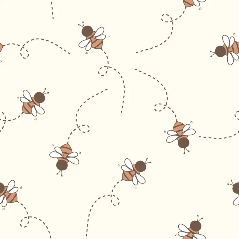 Terry Crepe Stoff Bienen natur Sonderangebot