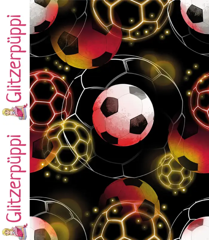 Baumwolljersey Fußball Deutschlandfarben - Glitzerpüppi Angebot