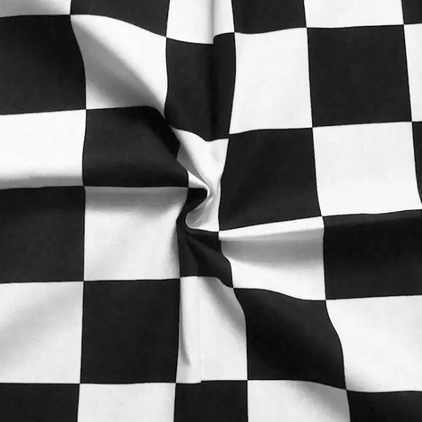 Top-Preis 100% Baumwollstoff "Start-Ziel Flagge" Farbe Schwarz-Weiss