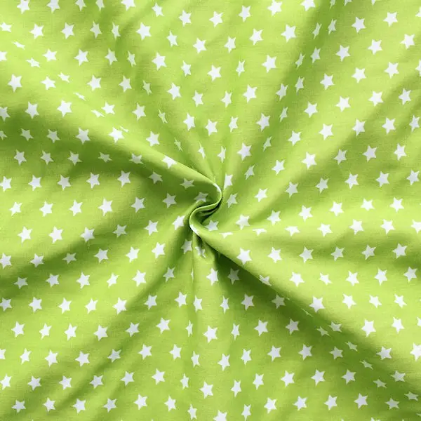 Abverkauf 100% Baumwollstoff "Sterne Mittel" Farbe Lind-Grün