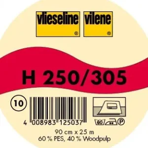 Vlieseline Bügeleinlage Standard stabile Fixiereinlage Typ H 250 Farbe Weiss Top-Seller