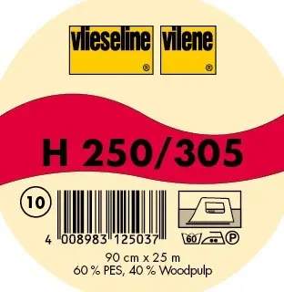 Vlieseline Bügeleinlage Standard stabile Fixiereinlage Typ H 250 Farbe Weiss Top-Seller