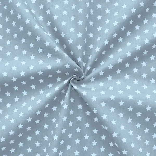 Angebot 100% Baumwollstoff "Sterne Mittel" Farbe Grau