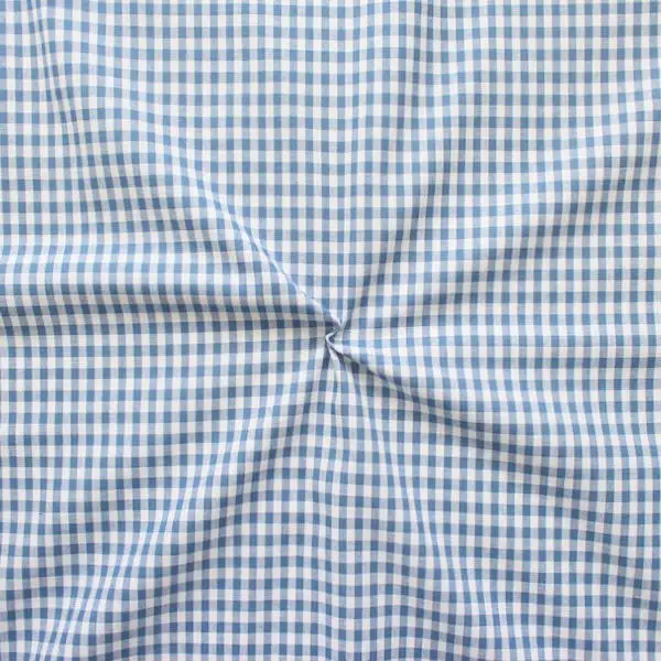 Wochenendangebot 100% Baumwollstoff "Karos mittel" Farbe Jeans-Blau Weiss
