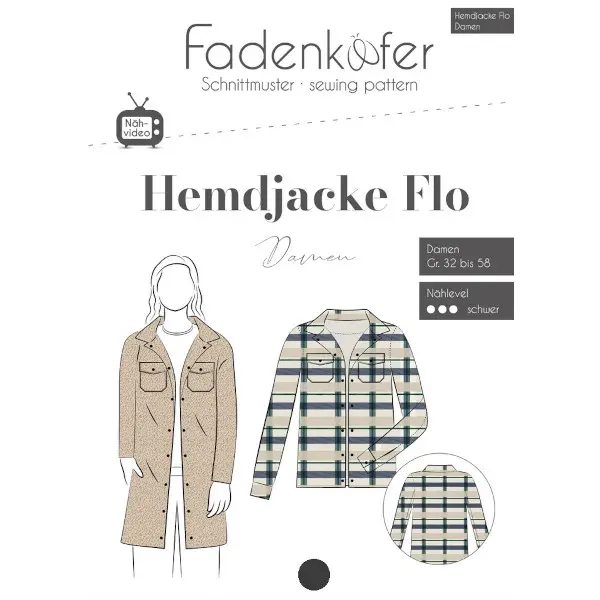 Fadenkäfer Schnitt Hemdjacke Flo für Damen Größe 32 - 58 Must-Have