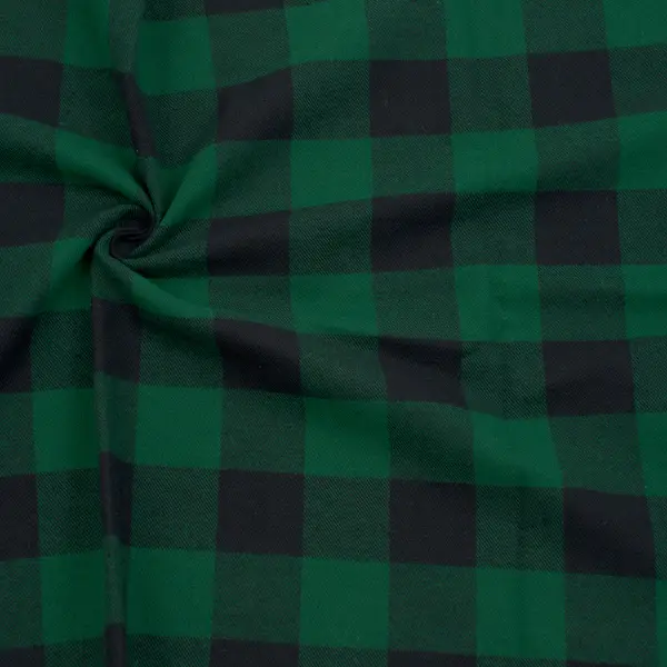 Top-Angebot 100% Baumwolle Flanell "Karos Klassik" Farbe Grün-Schwarz