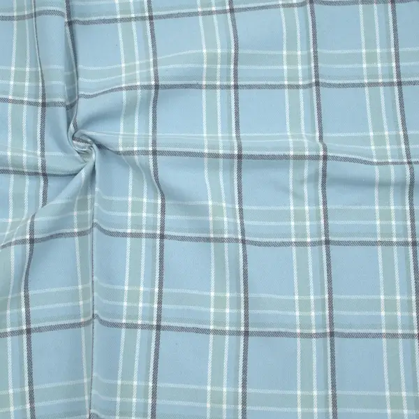 100% Baumwolle Flanell "Karos Klassik 2" Farbe Hell-Blau Mega-Angebot