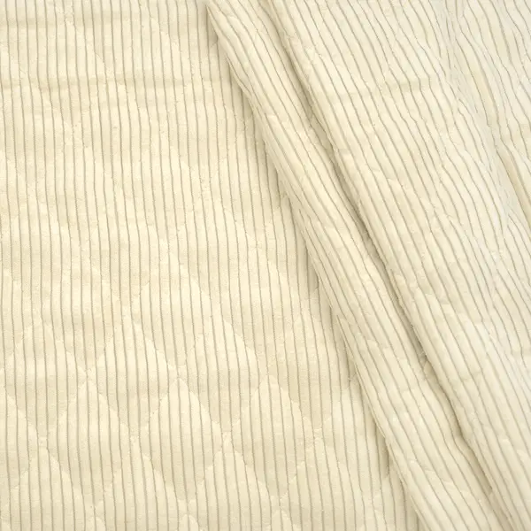 Breitcord Steppstoff Doubleface "Rauten" Farbe Creme-Weiss Geprüft