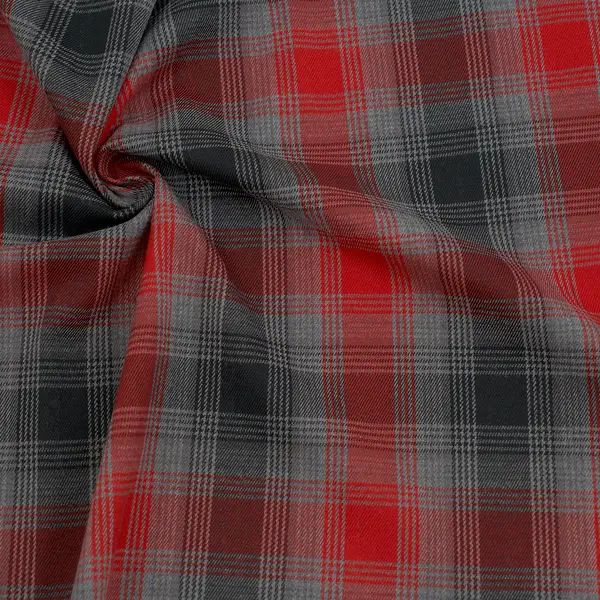 Modestoff "Glencheck 4" Farbe Rot-Grau Wochenendangebot