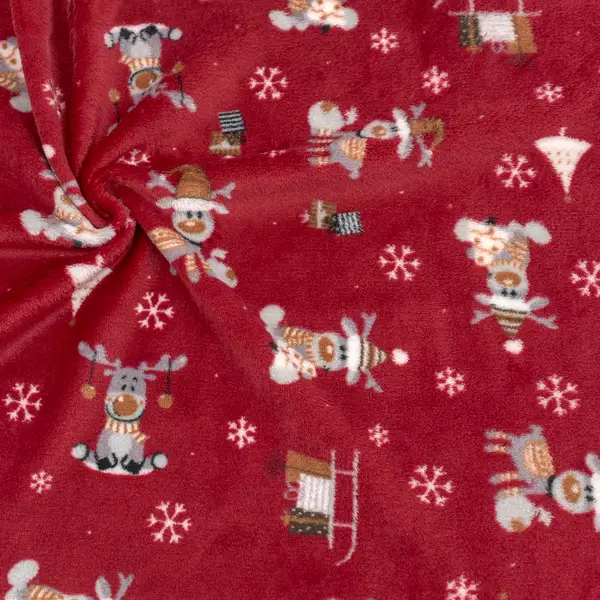 Wellness Fleece "Rentier-Weihnacht" Farbe Rot Solange Der Vorrat Reicht