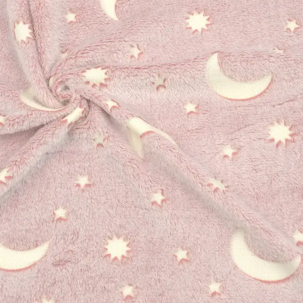 Wellness Fleece "Monde und Sterne - Glow in the Dark" Farbe Alt-Rosa Sonderaktion