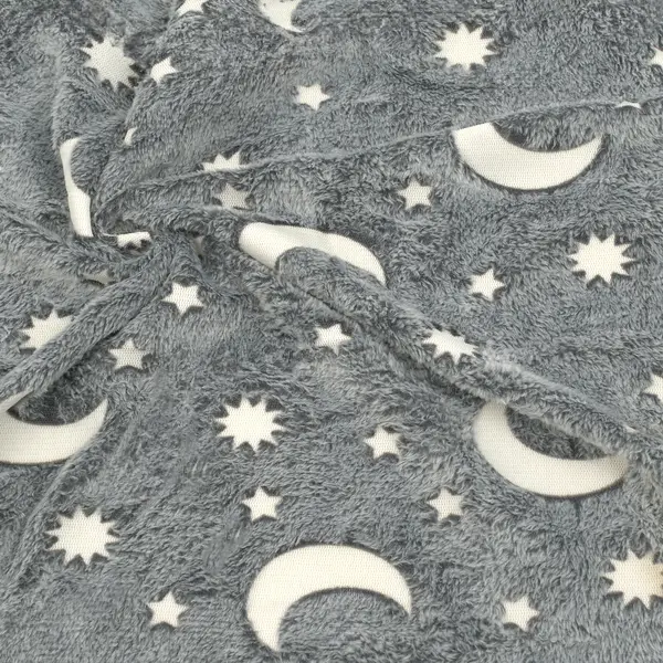 Wellness Fleece "Monde und Sterne - Glow in the Dark" Farbe Grau Super-Preis