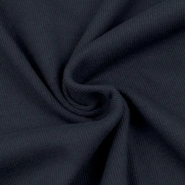 Baumwoll Bündchenstoff Ripp Breite 50cm Farbe Navy-Blau Preiswert