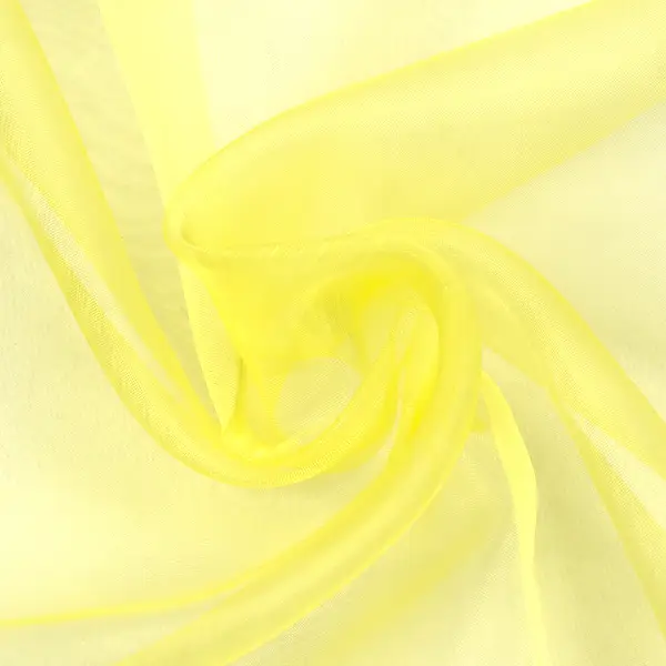 Neu Organza einfarbig Farbe Zitronen-Gelb