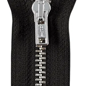 Letzte Chance Opti Metall Reißverschluss M40 unteilbar 16cm silber farbig - Farbe Schwarz