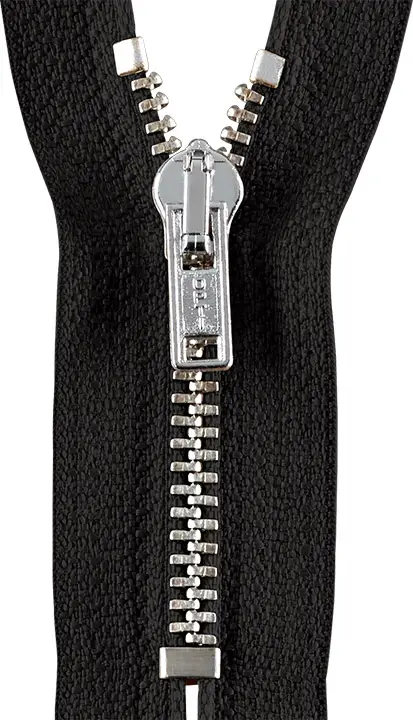 Letzte Chance Opti Metall Reißverschluss M40 unteilbar 16cm silber farbig - Farbe Schwarz