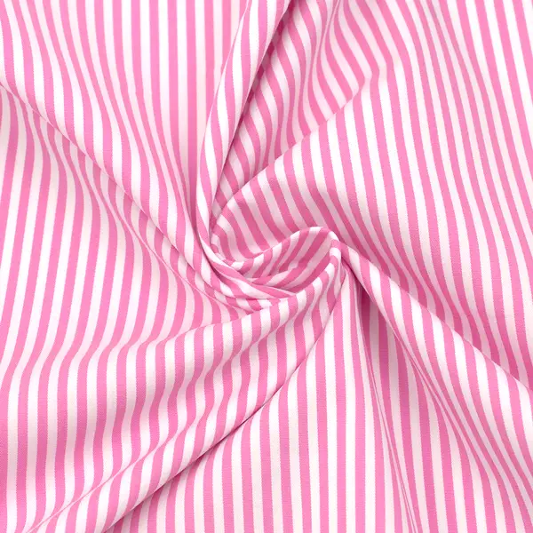 Stretch Baumwolle Popeline "Streifen Schmal" Farbe Rosa-Weiss Jetzt Bestellen