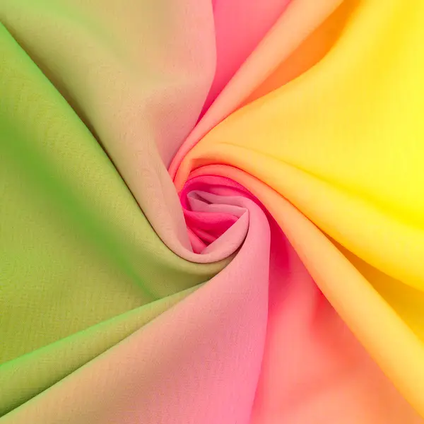 Polyester Chiffon "Batik Streifen 2" Farbe Gelb-Grün-Pink Bestseller
