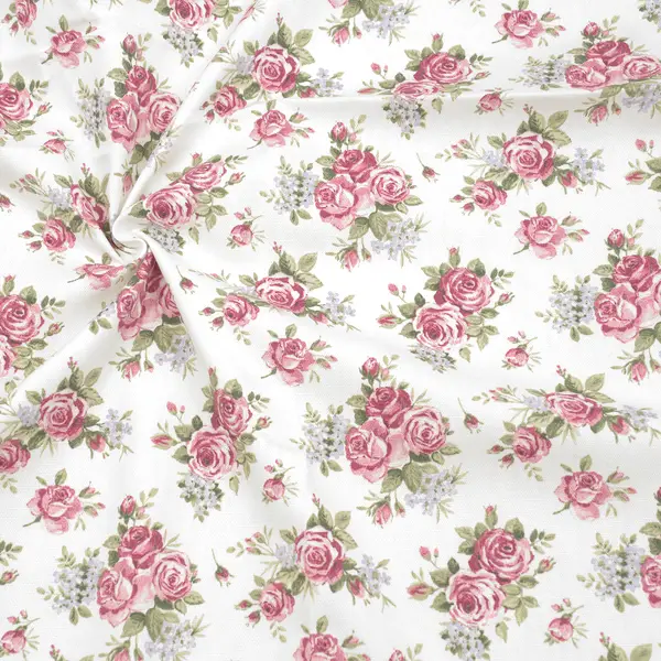 Jetzt Bestellen Dekostoff "Landhaus Rosenbouquet" Farbe Weiss