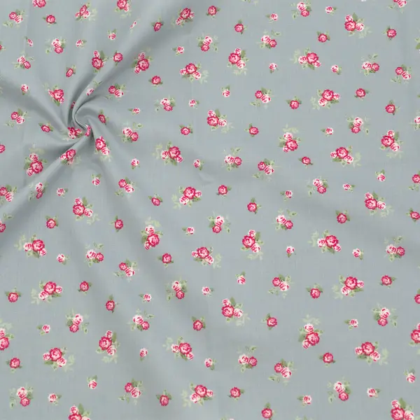 Sonderangebot 100% Baumwollstoff "Trachten Röschen 3" Farbe Grau