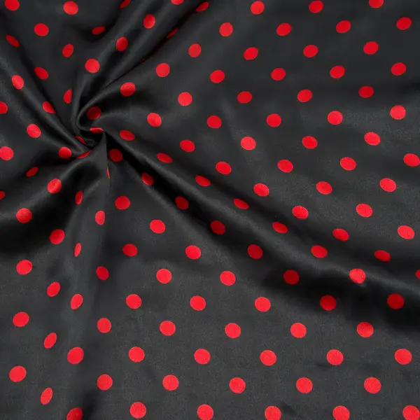 Preisknaller Satin Stoff "Tupfen Klein 4" Farbe Schwarz