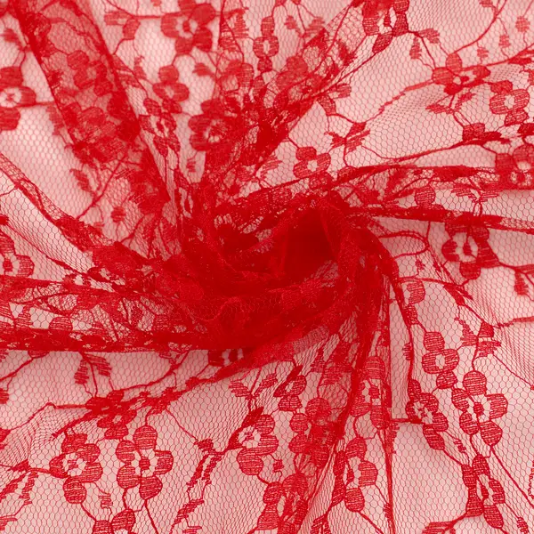 Spitzenstoff "Blütenranken 3" Farbe Rot Billig