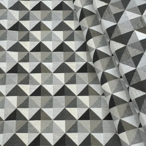 Gobelin Möbelstoff Dekostoff "Dreiecke 2" Farbe Schwarz-Grau Knallerangebot