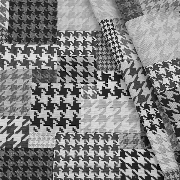 Gobelin Möbelstoff Dekostoff "Hahnentritt Patchwork" Farbe Schwarz-Grau Nur Für Kurze Zeit