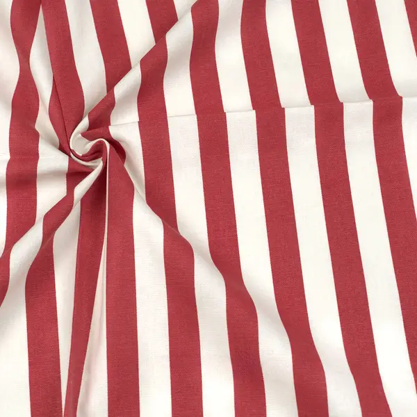 100% Baumwolle Canvas Breite 280cm "Blockstreifen 3" Farbe Ecru-Rot Zertifiziert