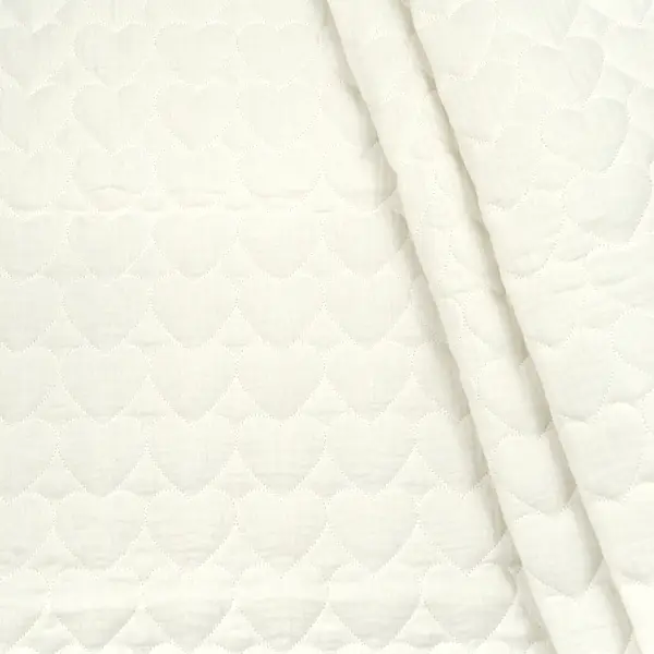 Musselin Double Gauze Steppstoff "Herzen" Farbe Creme-Weiss Sofort Bestellen