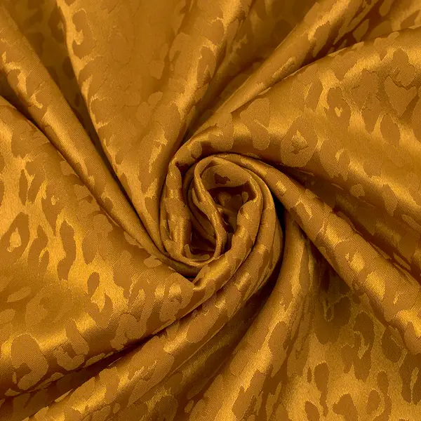 Stretch Satin Stoff "Leopard 6" Farbe Ocker-Gelb Schnäppchen