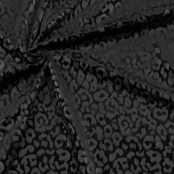 Neue Kollektion Stretch Samt "Leopard Design 3" Farbe Schwarz