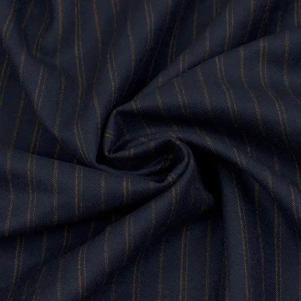 Nur Heute 100% Wollstoff "Streifen" Farbe Dunkel-Blau