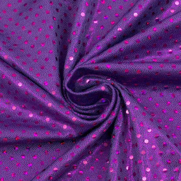 Top-Angebot Stretch Folienjersey "Pailletten" Farbe Lila