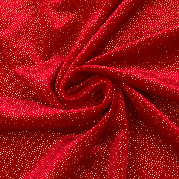 Neue Kollektion Stretch Pannesamt "Goldpunkte" Farbe Rot