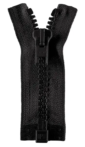 Opti Reißverschluss P60 teilbar 45cm - Farbe Schwarz Schneller Versand