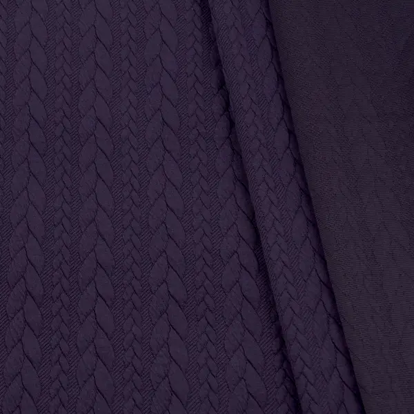 Highlight Jacquard Strick Jersey "Zopfmuster" Farbe Lila